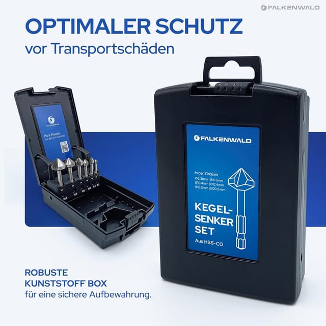 Thumbnail 6 de Falkenwald Kegelsenker Set HSS-CO Stahl 6-teilig