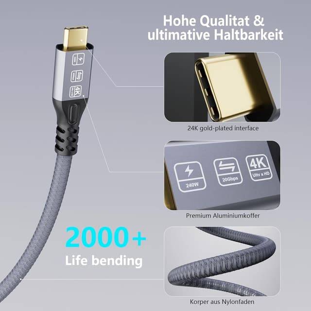 Thumbnail 5 de MOPOCHG USB C Kabel 5 m