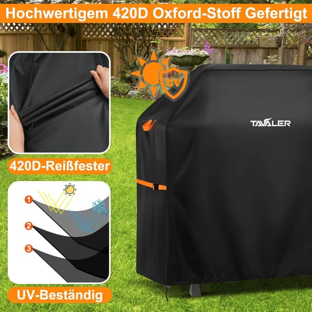 Detalle de Tavaler Grillabdeckung 120x60x120 cm Wetterfest