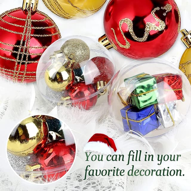 Detalle de Lot de 20 boules de Noël en acrylique transparent Uten (8 cm) à remplir
