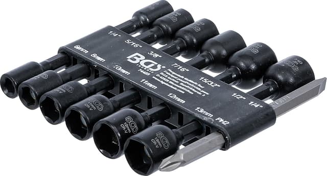 Detalle de BGS 74423 - Jeu de douilles à choc six pans (6,3 mm / 1/4") pour perceuse et visseuse sans fil, 14 pièces