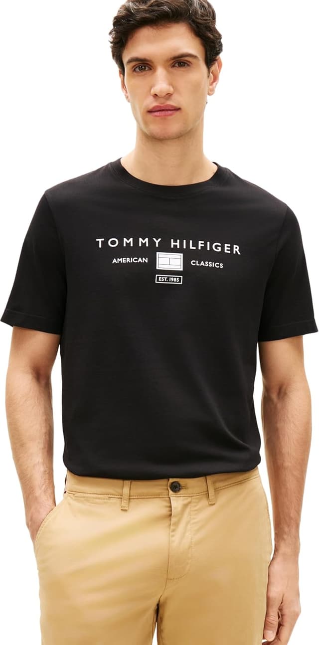 Detalle 2 de Tommy Hilfiger Brand Love Mono Stack Tee (MW0MW42365) maglietta uomo a maniche corte