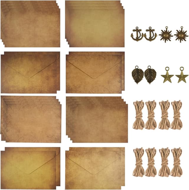 Thumbnail 6 de Vintage Briefpapier Set 40-teilig mit Umschlag A5