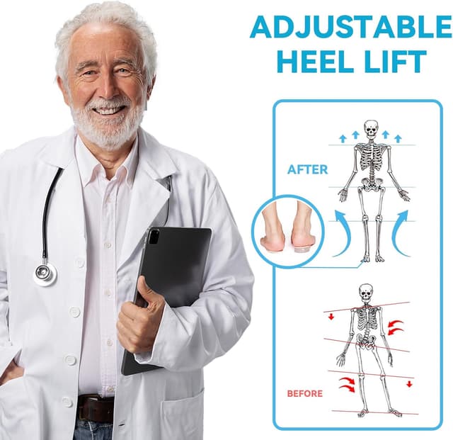 Detalle de Sumifun Heel Lift Inserts (Gel) for Women – Adjustable Orthopedic Heel Pads (S, Beige) – 1/8in/2/8in/3/8in