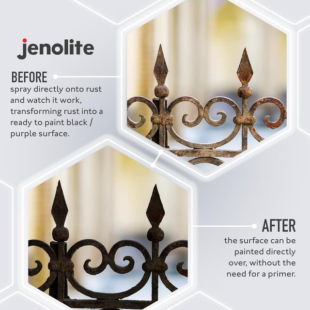 Detalle 1 de JENOLITE Rostumwandler mit Grundierung 150 ml – wasserbasiert, Schwarz, für Auto & Fahrzeuge