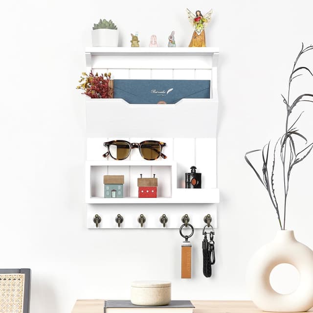 Thumbnail 5 de HEKFL Pine Wood Key Holder with 6 Hooks 🗝