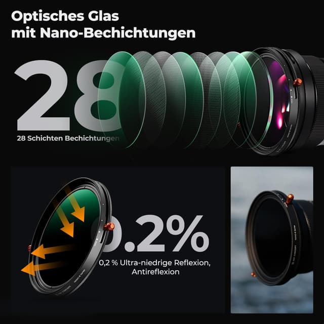 Detalle 1 de K&F CONCEPT 62 mm 2-in-1 CPL ND2-32