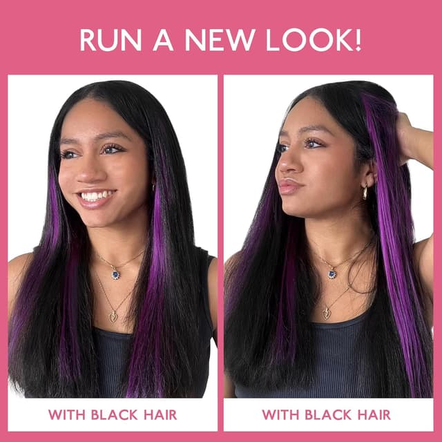 Detalle de WENNALIFE Lila Clip-in Extensions aus Remy-Echthaar (40 cm, 6 Stück/30 g)