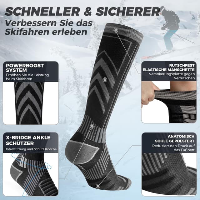 Thumbnail 2 de Rahhint Merinowolle Skisocken knielang 35–42