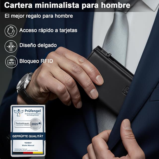 Thumbnail 4 de TENBST Geldbörse 8 Karten RFID Schutz 👛