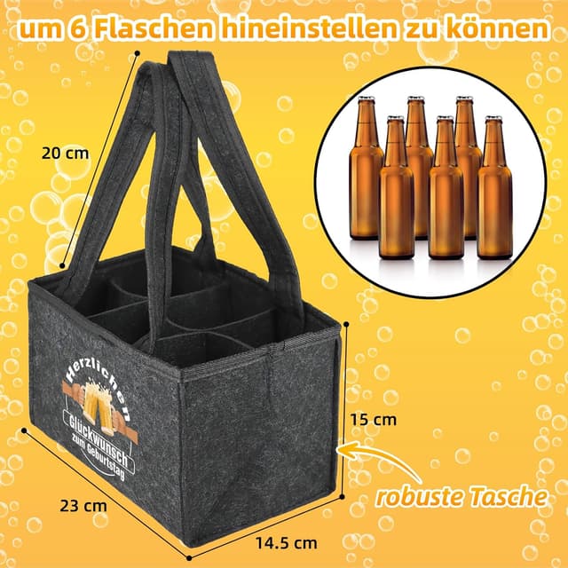 Detalle de WenmthG Männerhandtasche aus Filz für 6 Flaschen