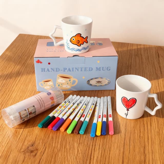 Thumbnail 6 de Tassen Bemalen Set mit 12 Keramikstiften