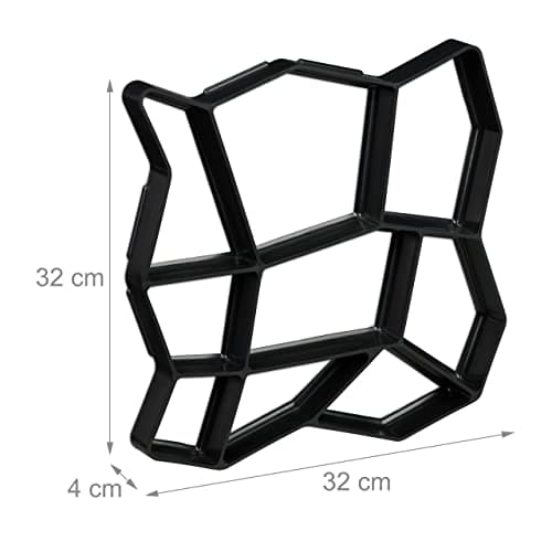 Detalle de Relaxdays Juego de 2 moldes para hormigón 4 x 32 x 32 cm