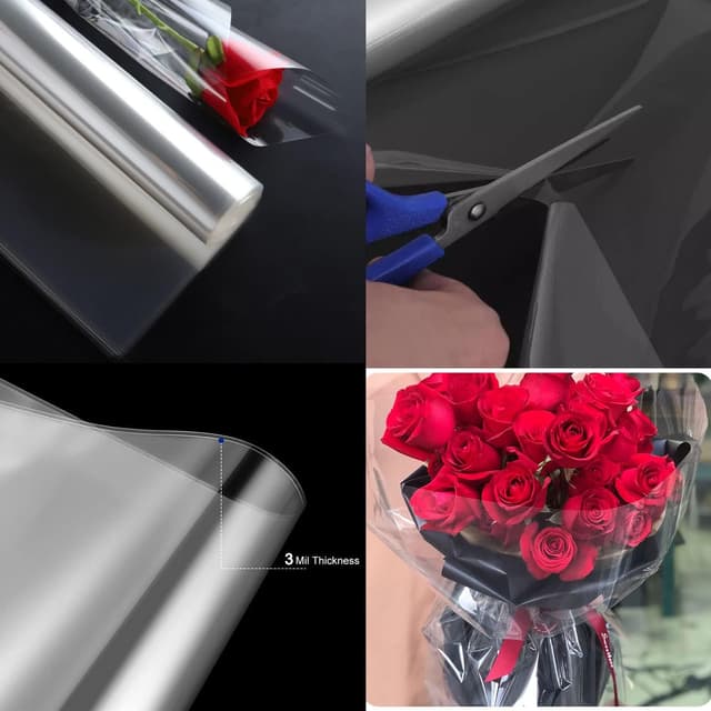 Detalle de 80CM Clear cellophane wrap roll 80cm x 30m