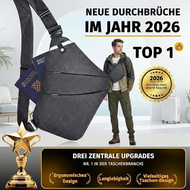 Detalle 1 de Gipfelfreund Anti Diebstahl Tasche, Gipfelfreund Umhängetasche, Schultertasche, Brusttasche, Diebstahlsichere Tasche, Anti-Diebstahl, Sicherheitstasche Reise für Damen und Herren
Gipfelfreund Anti Diebstahl Tasche, Gipfelfreund Umh…