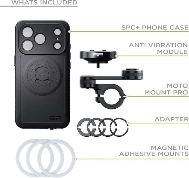 Detalle de SP Connect Moto Bundle II AVM Xtreme (SPC+) pour iPhone 16 Pro Max – support moto avec module anti-vibration