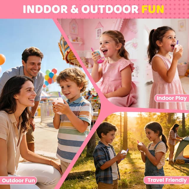 Detalle 2 de Kids Mermaid Walkie Talkies Toy Set (2 Pack) for Ages 3–8 – Outdoor Camping & Garden Play