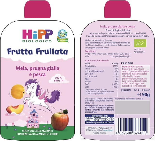 Thumbnail 1 de HiPP Frutta Frullata Bio 8×90 g 🍎