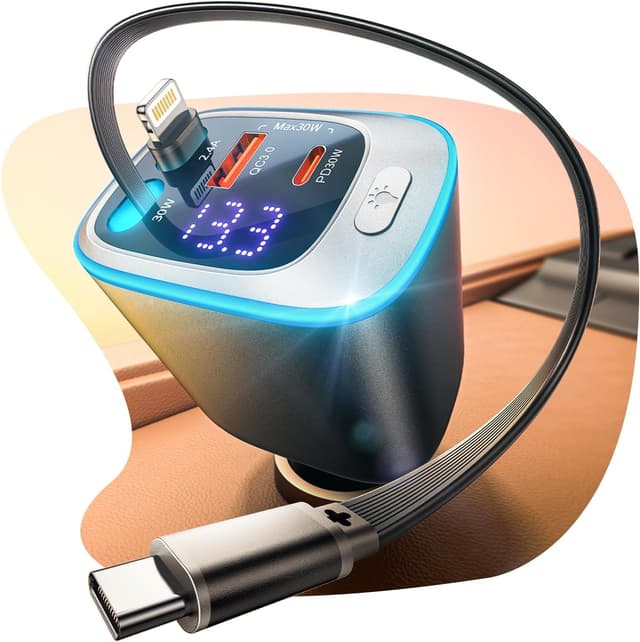 Imagen de Rolgno Cargador Coche Retráctil 72W en OfertitasTOP