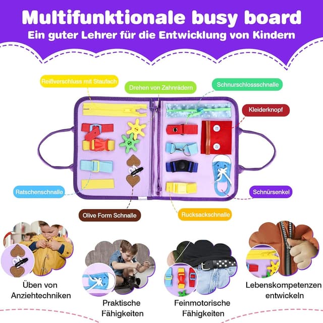 Detalle de JHkim Montessori Busy Board ab 1 Jahr