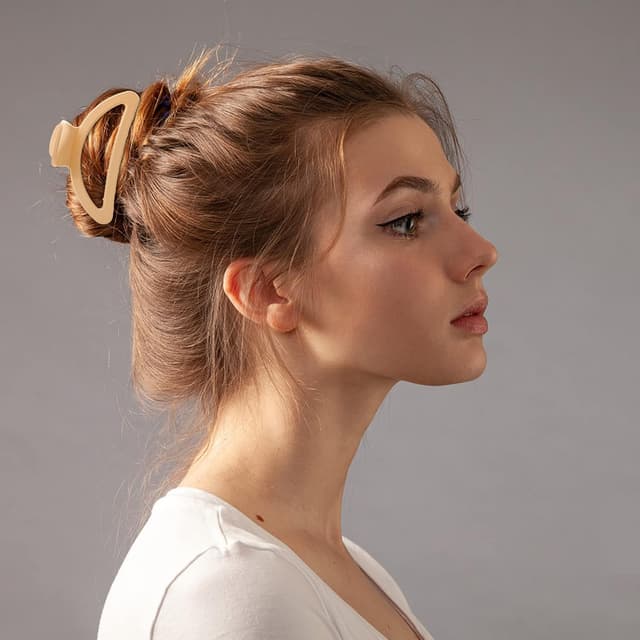 Detalle 2 de HBselect 8er-Set Haarklammern mit Blume & Kralle – Hairclips für dickes Haar, rutschfest, neutrale Farben (Variety Pack)