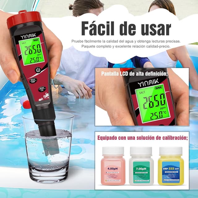 Thumbnail 4 de YINMIK Medidor 7 en 1 pH y cloro 0,1 ppm
