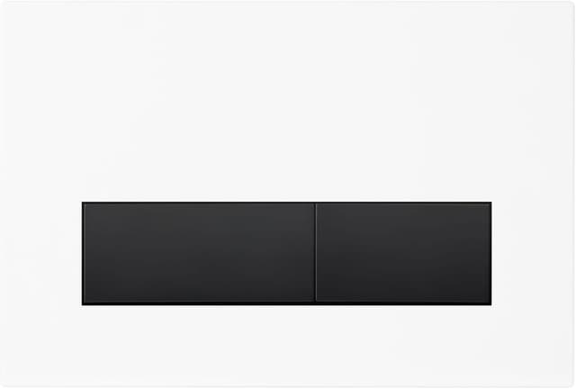 Detalle de Mendorio WC Drückerplatte kompatibel mit Geberit Sigma / UP300 & UP320 (Doppelspülung, Matt Weiß & Matt Schwarz Knopf)