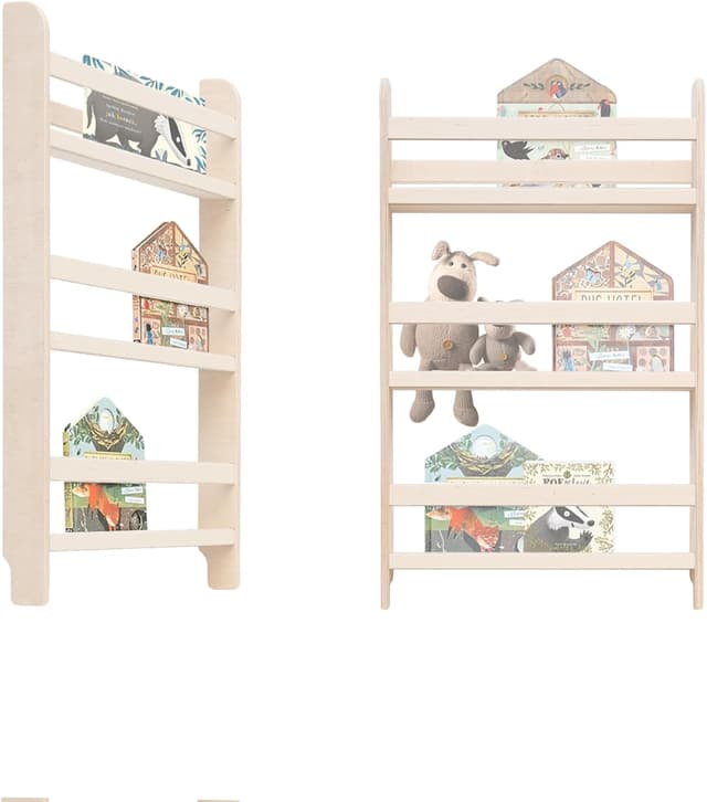 Thumbnail 6 de MAMOI libreria Montessori per bambini in pannello a base di legno, cassetta porta libri e mensola da parete
