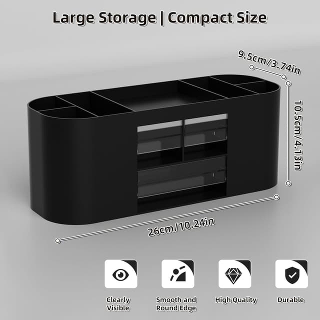 Thumbnail 6 de Marbrasse Organizer Scrivania con 3 Cassetti Trasparenti e 7 Scomparti (Nero)