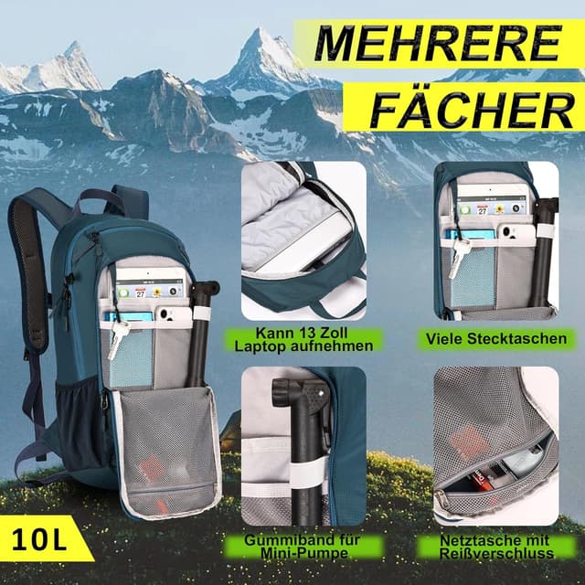 Thumbnail 4 de LOCAL LION Fahrradrucksack 10L mit Regenschutz