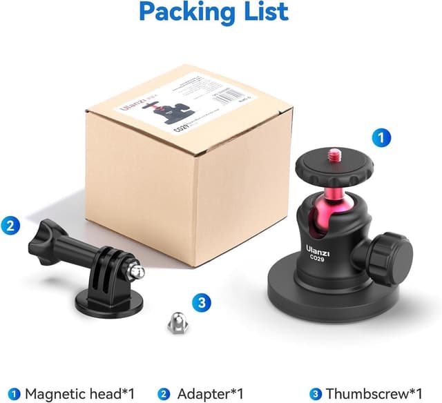 Thumbnail 6 de ULANZI Magnetic Camera Mount for GoPro – strong 6-magnet base with 360° rotation ball head