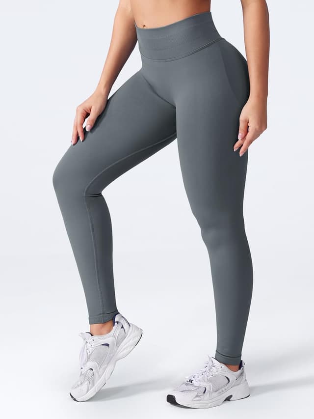 Detalle 2 de VOYJOY Women Seamless Impact Leggings with Scrunch & Tummy Control (Medium Waist)