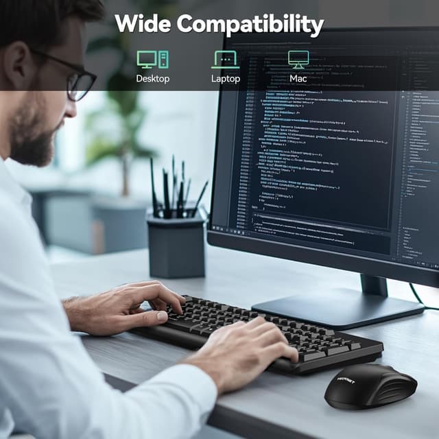 Thumbnail 6 de TECKNET Tastatur Maus Set Kabellos 2,4 GHz