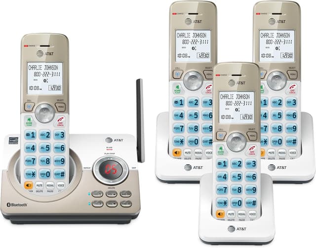 Detalle de AT&T DL72419 DECT 6.0 4-Handset Expandable Cordless Home Phone System (Answering Machine, Smart Call Block, Bluetooth)