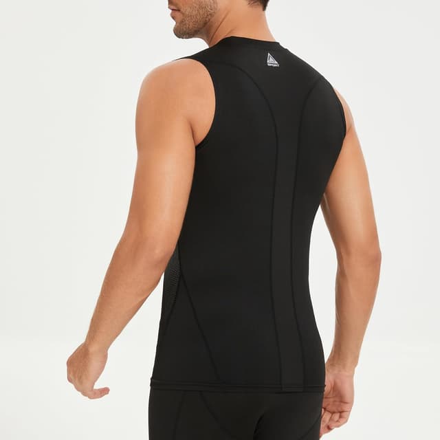 Detalle de AMZSPORT canotta compressione da uomo per palestra e running: supporto e traspirazione