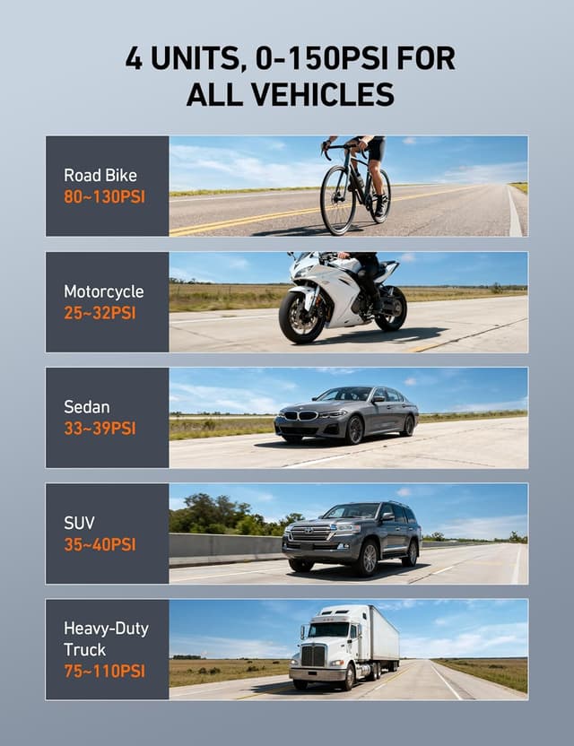 Thumbnail 4 de AstroAI Digital Tire Pressure Gauge 0-150 PSI