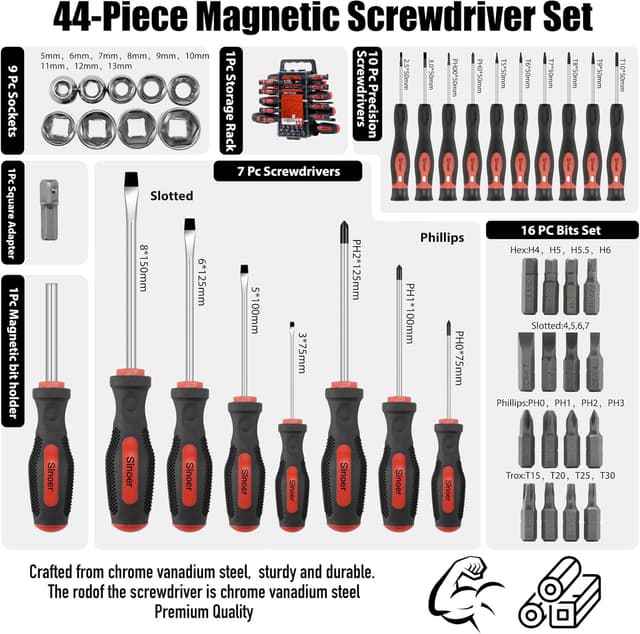 Thumbnail 5 de Juego de destornilladores magnéticos 44 piezas