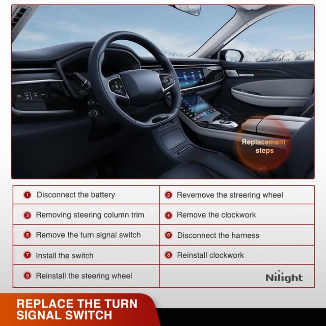 Detalle 2 de Nilight Turn Signal Switch for 2002–2009 Dodge Ram and Select Chrysler/Dodge Models