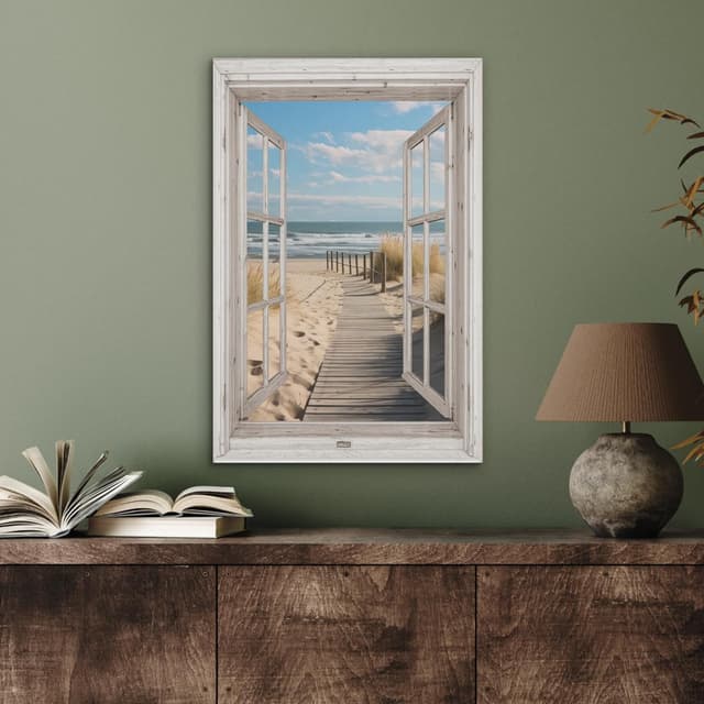 Detalle 2 de MuchoWow décoration murale en feutre 50x70 cm (Océan / Côte) — panneau mural décoratif et acoustique