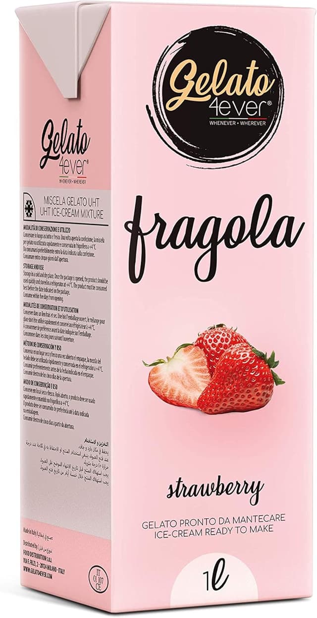 Detalle de Gelato 4ever Strawberry vegan gelato mix 1 lt