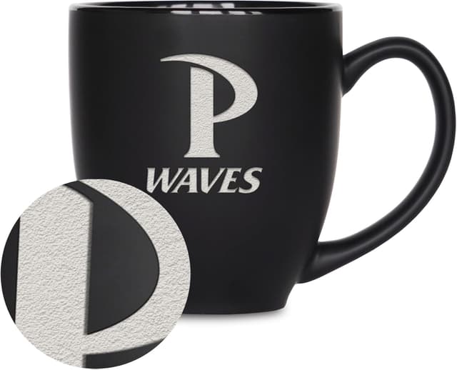 Thumbnail 6 de Rico Industries NCAA “P, Q & R Schools” Standard 15oz Laser Engraved Matte Black Ceramic Bistro Mug