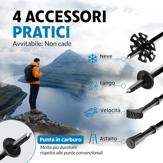 Thumbnail 4 de Terra Peak Bastoncini trekking in carbonio 220 g