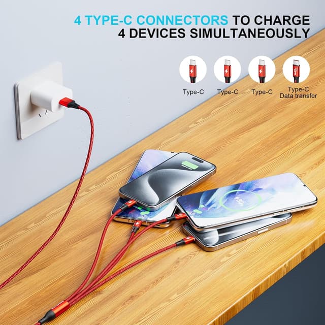 Detalle 2 de MJXIANG USB C Kabel 4 Ports