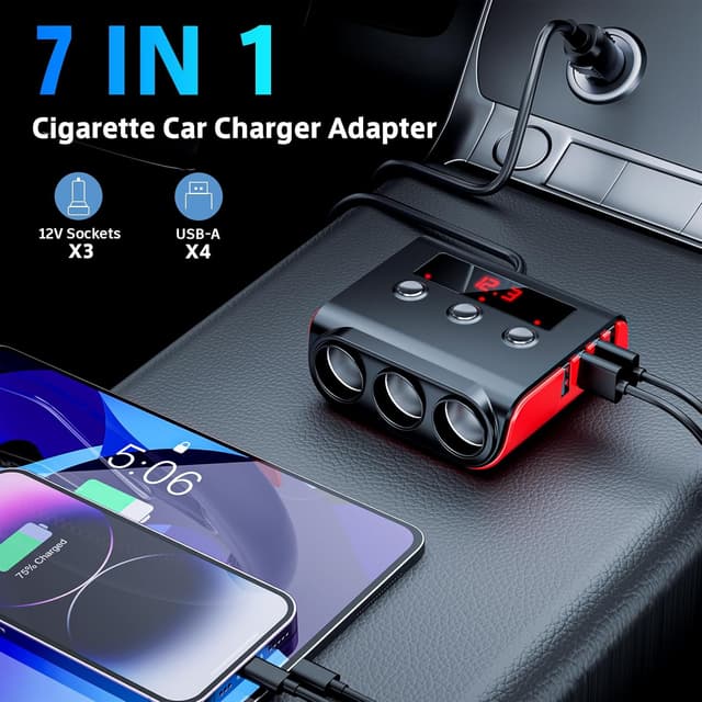 Detalle 2 de SONRU 120W car charger splitter