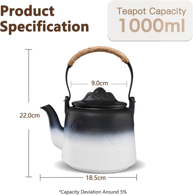 Detalle 2 de ZENS Vintage Japanese Teapot (1000 ml) with Built-in Infuser