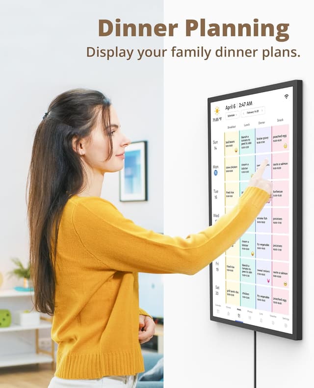 Detalle de Dragon Touch calendrier numérique 27 pouces (1920×1080) avec mémoire 32 Go et support mural pivotant