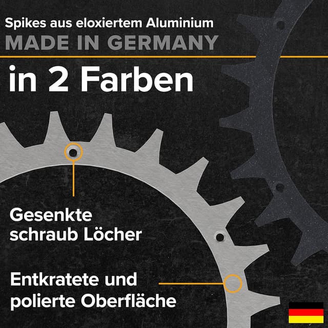 Detalle de ROBO CLAWS Edelstahl Spikes für Worx Landroid S, M und Plus – 2 mm Traktionsspikes inkl. 12 Edelstahlschrauben
