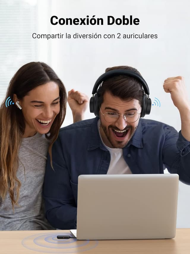 Detalle de UGREEN Transmisor Receptor Bluetooth 5.4 2 en 1 140 mAh