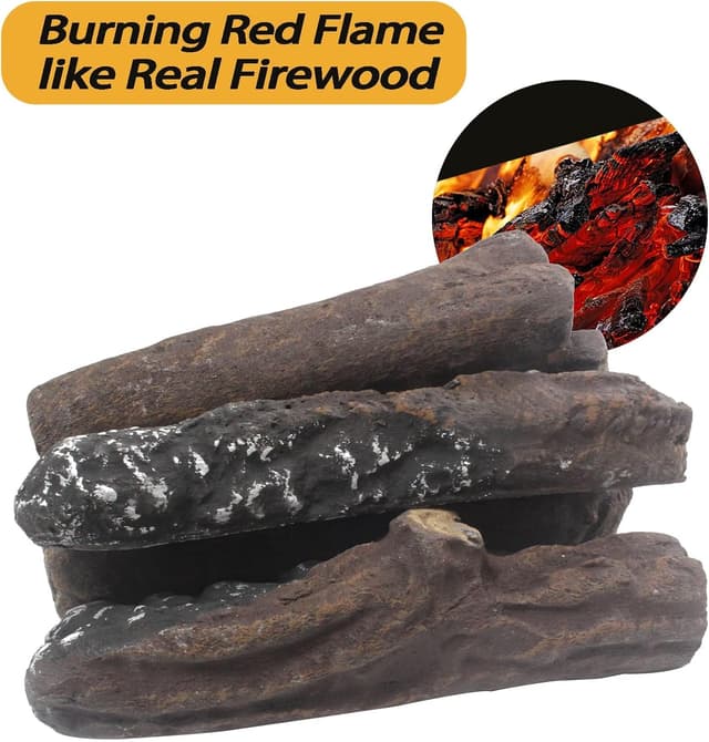 Thumbnail 5 de Heyfurni Ceramic Wood 10-piece smokeless logs for bioethanol fireplace