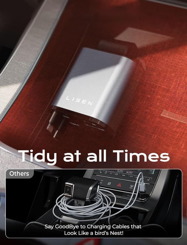Thumbnail 6 de LISEN Retractable Car Charger for iPhone 17 Pro Max 69W USB-C